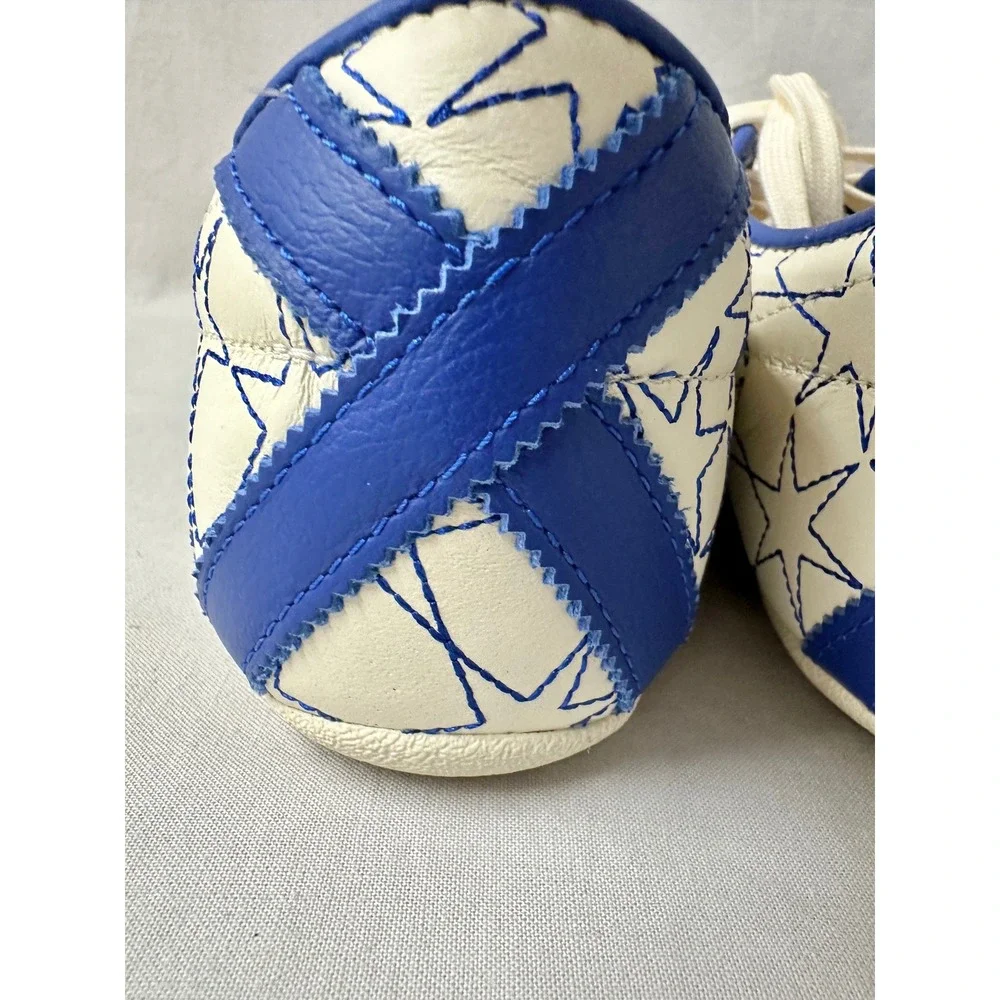 Adidas Tokyo Star Stitched Cream Blue Leather Sneakers IH6640 Womens 9.5